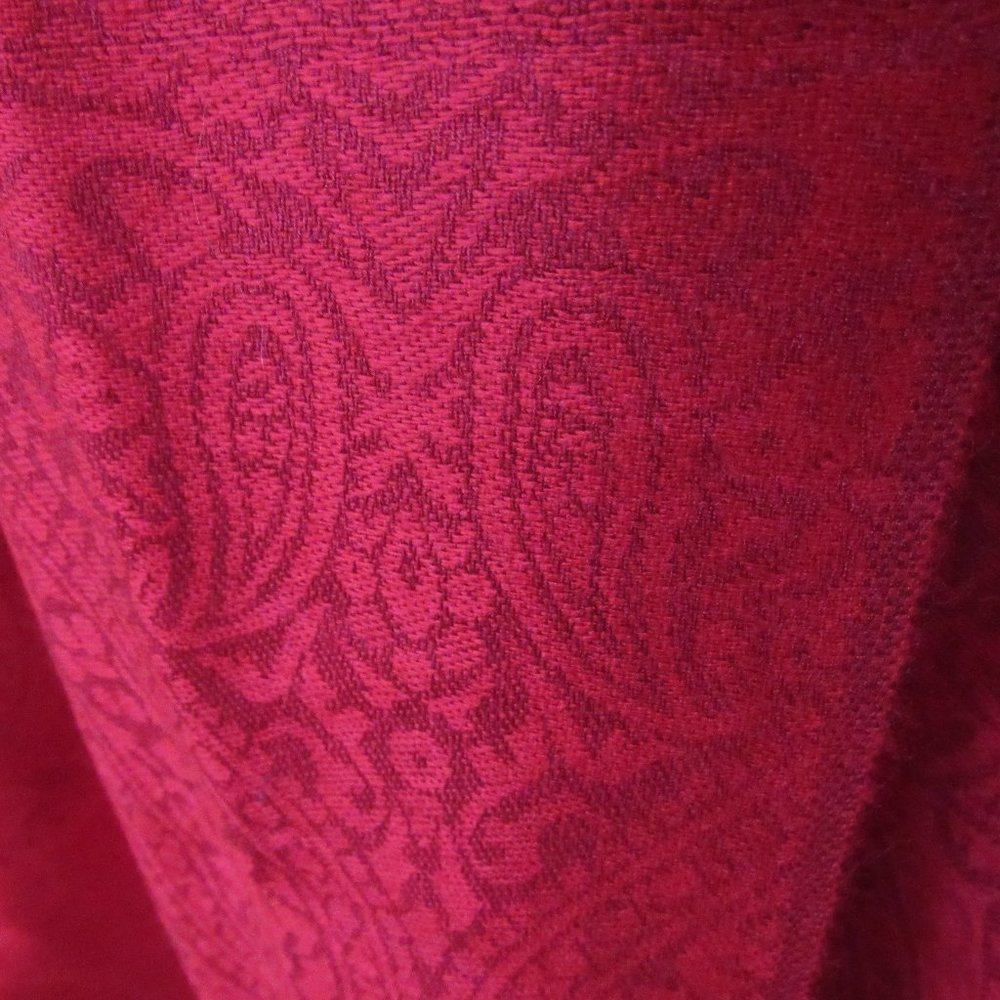 PASHIMA RED SCARF 36" X 54" - Picture 3 of 6